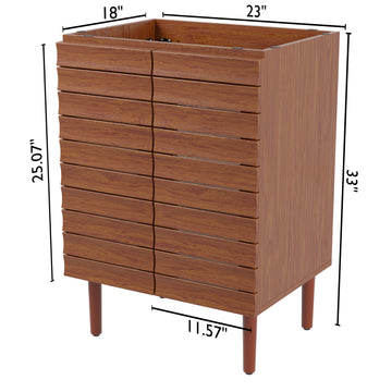 Aubert Thick Linear Slat Modern Farmhouse 2-Shelf Bath Vanity Cabinet Only (Sink Basin not Included) - JONATHAN Y
